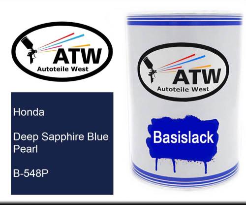 Honda, Deep Sapphire Blue Pearl, B-548P: 500ml Lackdose, von ATW Autoteile West.